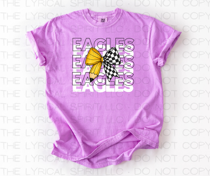 Eagles Teacher Pencil Checker School T-Shirt