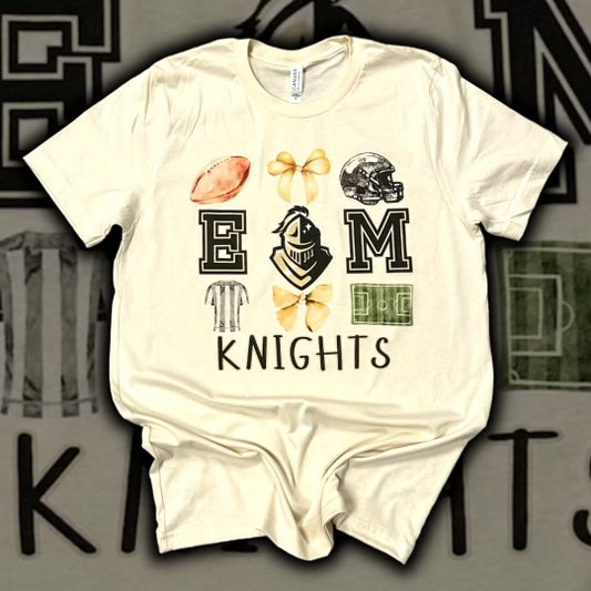 Knights Football Bow Coquette Exclusive Design T-Shirt