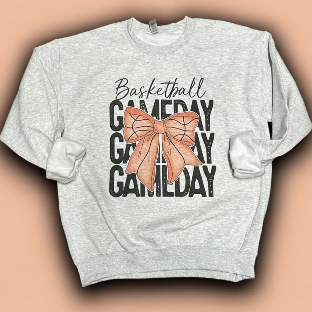 Basketball Game Day Bow Sweatshirt