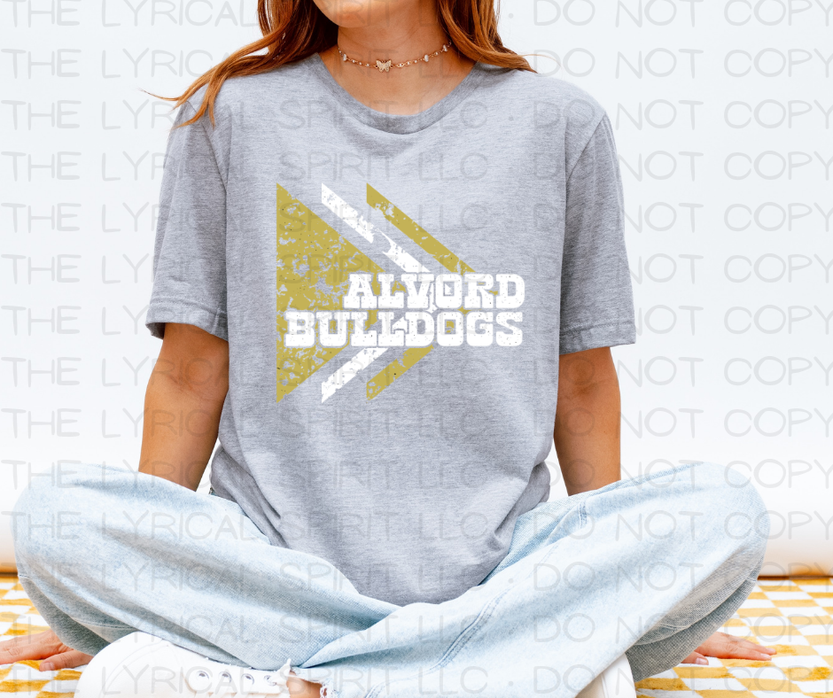 Alvord Bulldogs Triangles School Spirit T-Shirt