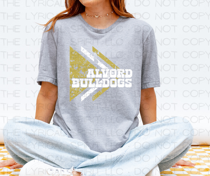 Alvord Bulldogs Triangles School Spirit T-Shirt