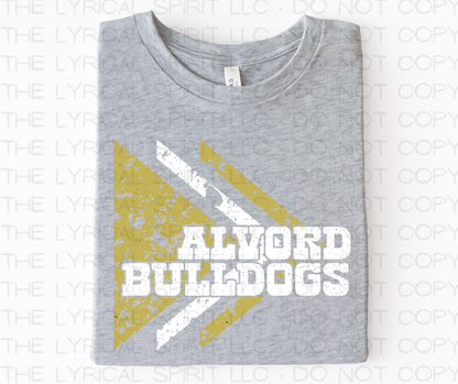 Alvord Bulldogs Triangles School Spirit T-Shirt