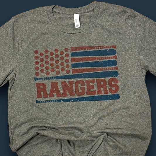 Rangers Baseball Flag T-Shirt