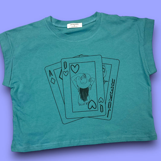 Western Joker Cards Crop T-Shirt