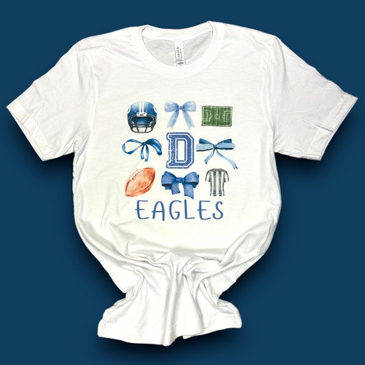 Decatur Eagles Football Field Bow Coquette Exclusive Design T-Shirt