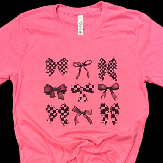 Black Checkered Bows T-Shirt