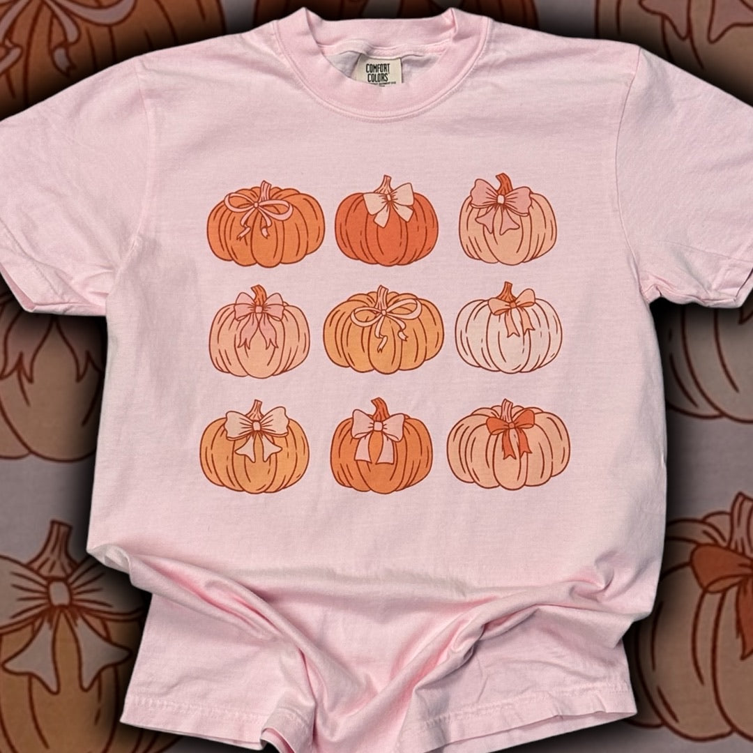 Orange Bow Pumpkins Comfort Colors T-Shirt