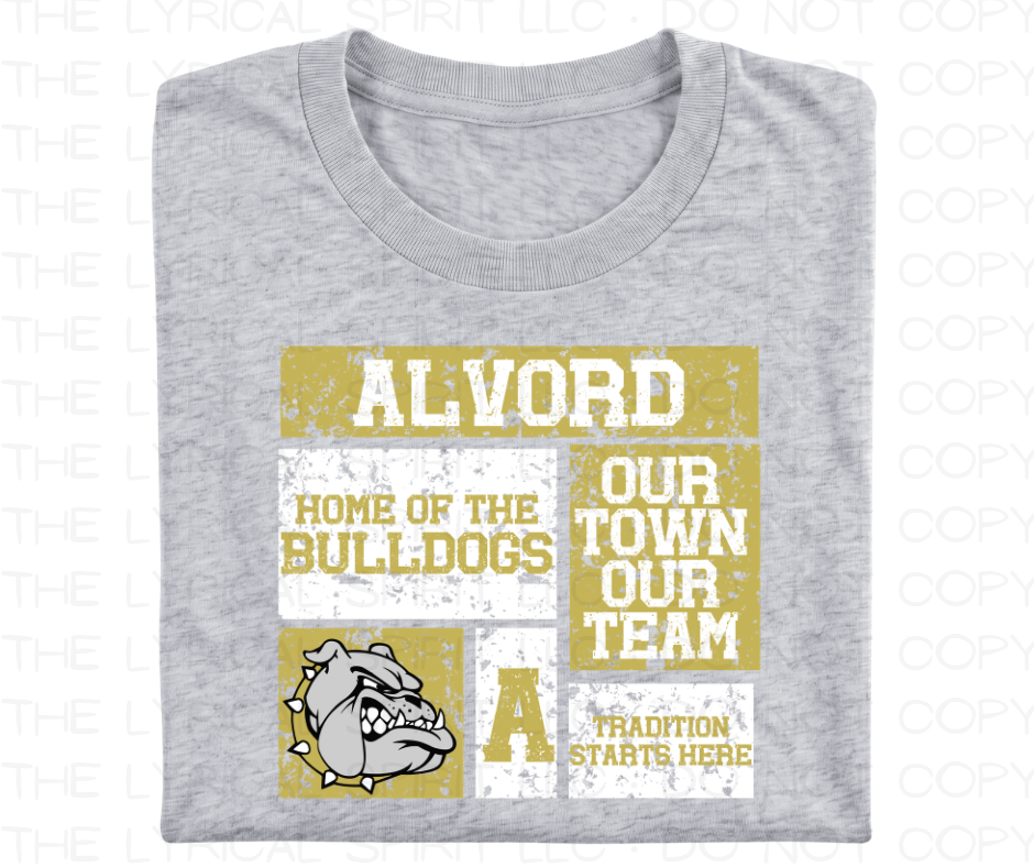 Alvord Bulldogs Block School Spirit T-Shirt