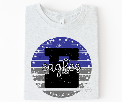 Exclusive Eagles Star Distressed T-Shirt