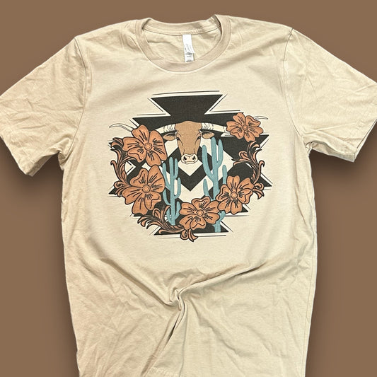 Aztec Leather Floral T-Shirt