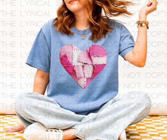 Patchwork Heart Valentine's T-Shirt