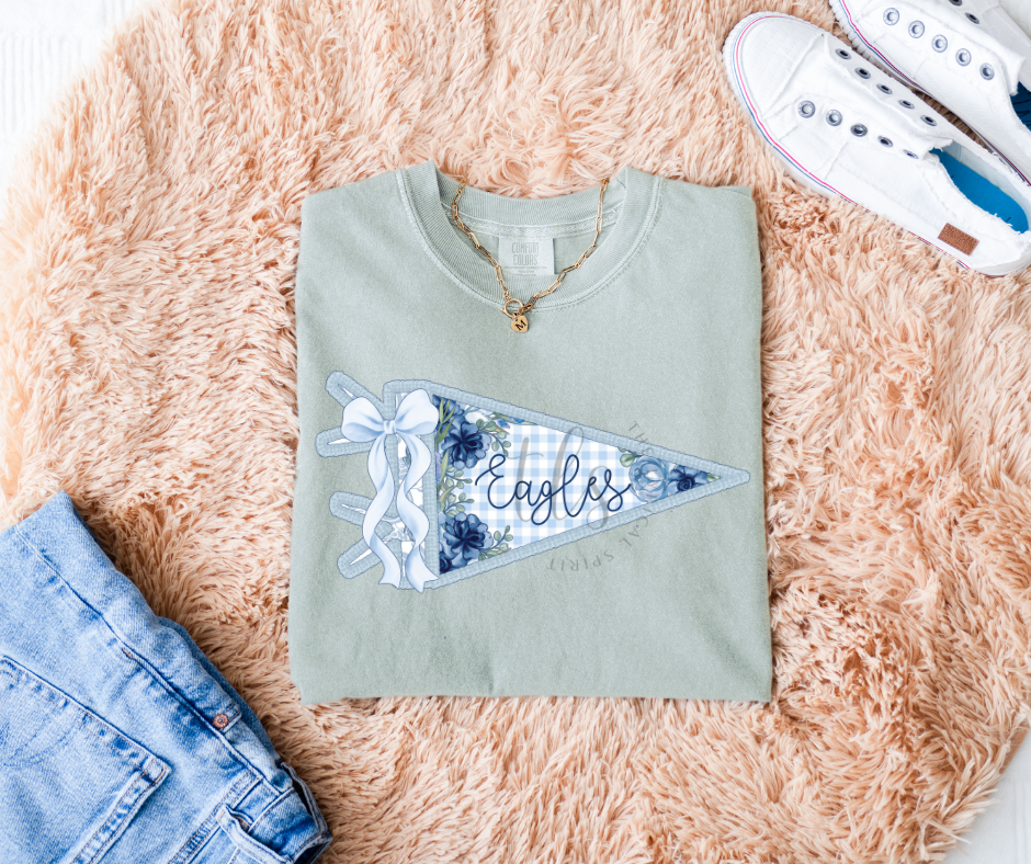 Eagles Light Blue Pennant Custom Exclusive T-Shirt