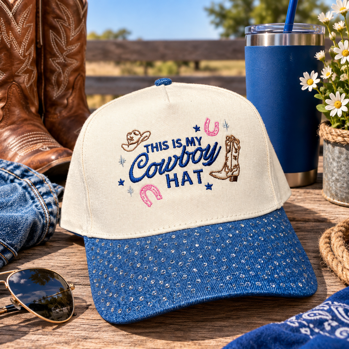 Rhinestone Cowboy Hat - Structured Embroidered Hat