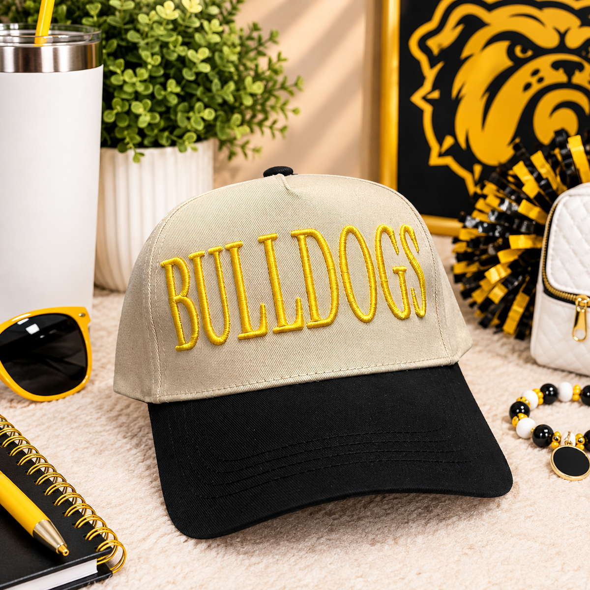 Puff Bulldogs - Embroidered Structured Hat