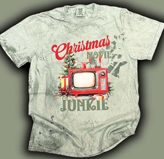 Christmas Movie Junkie Colorblast T-Shirt