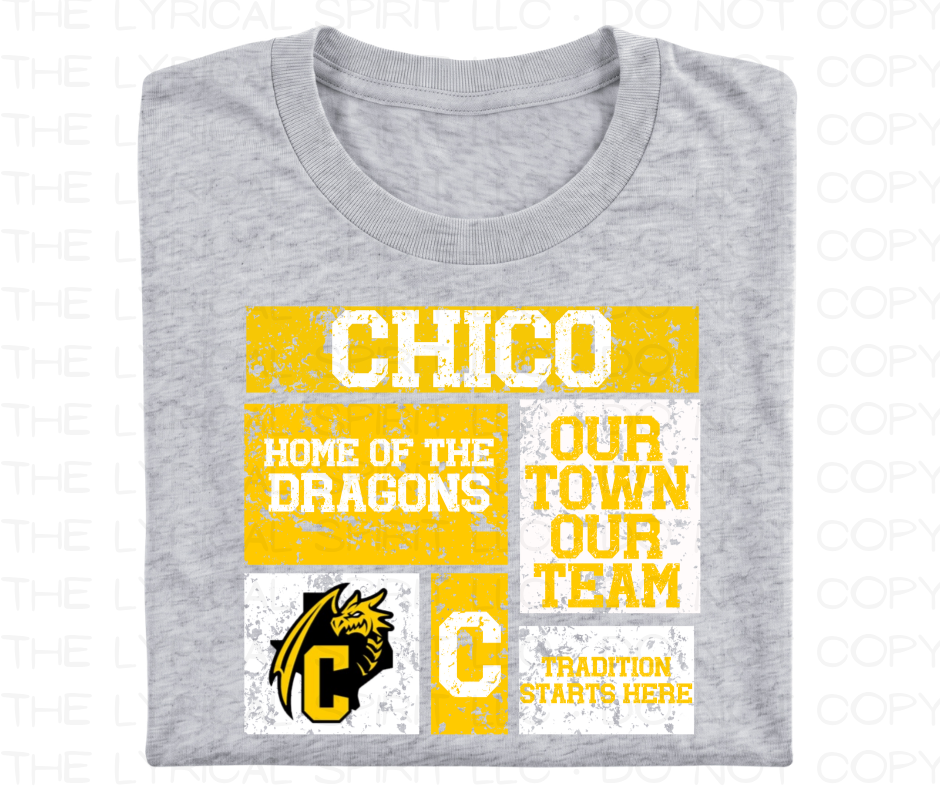 Chico Dragons Block School Spirit T-Shirt