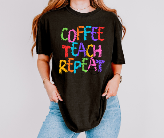Exclusive Coffee Teach Repeat T-Shirt