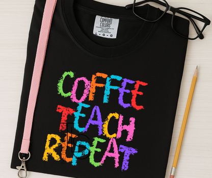 Exclusive Coffee Teach Repeat T-Shirt