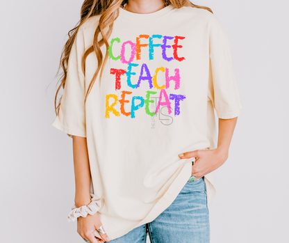 Exclusive Coffee Teach Repeat T-Shirt