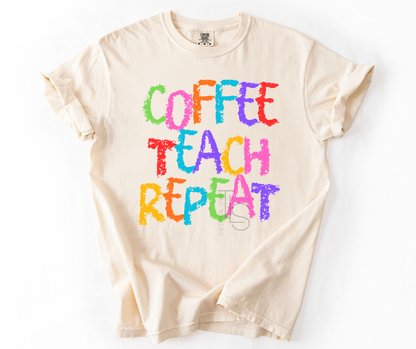 Exclusive Coffee Teach Repeat T-Shirt