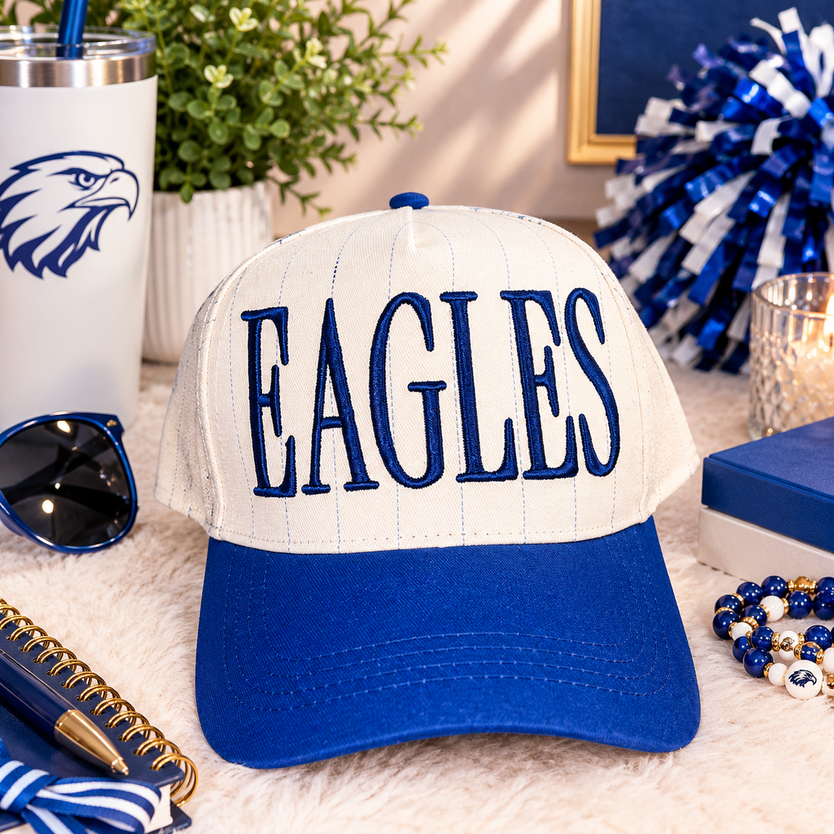 Puff Eagles - Embroidered Structured Hat