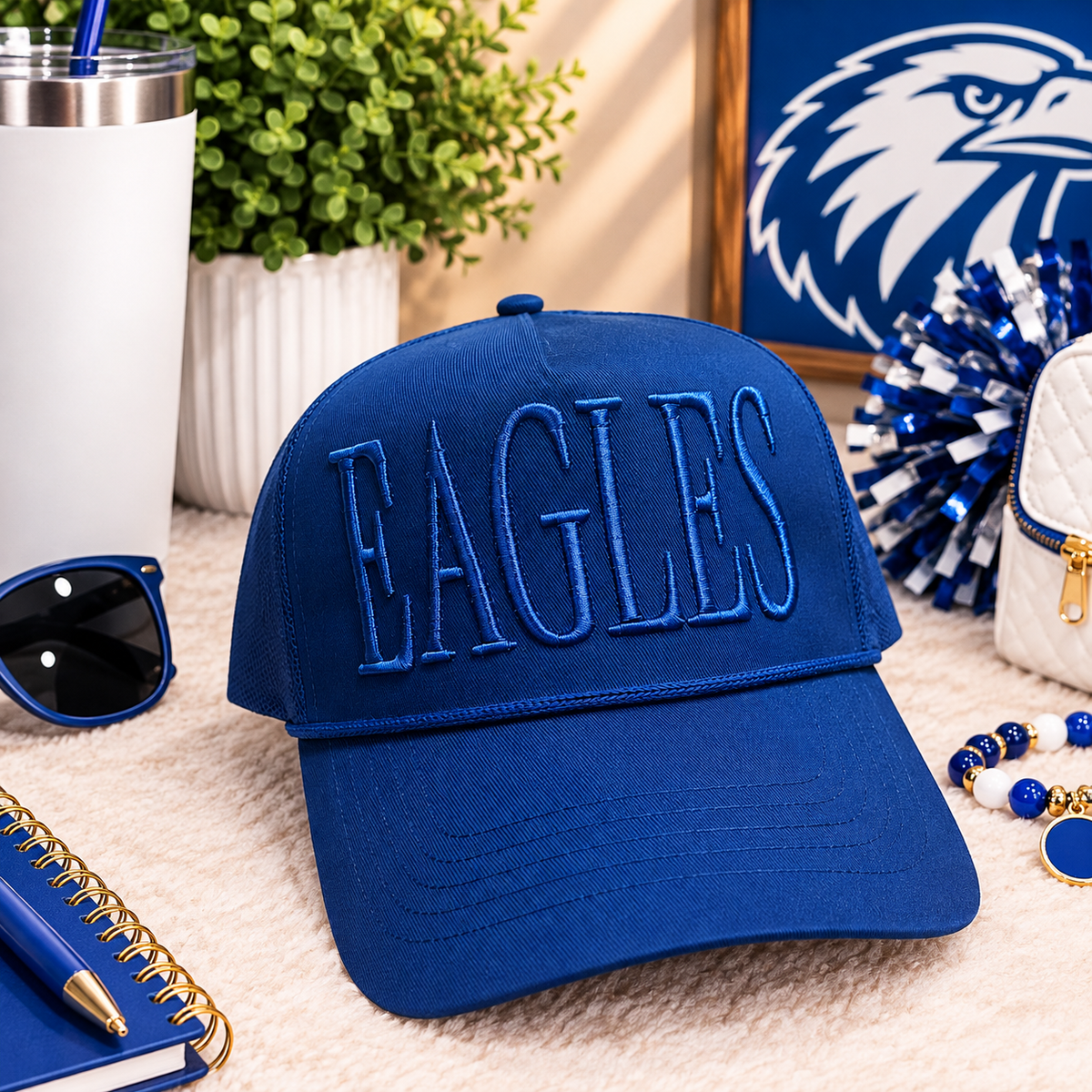 Puff Monochrome Eagles - Embroidered Structured Hat
