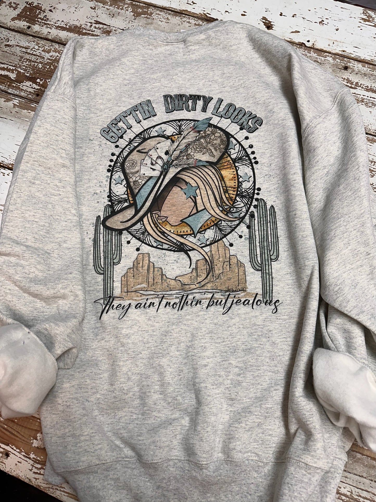 Gettin Dirty Looks Pocket Front Full Back Sweatshirt