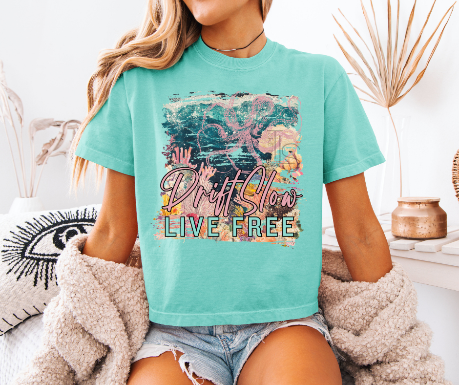 Drift Slow Live Free Custom Exclusive Boxy T-Shirt