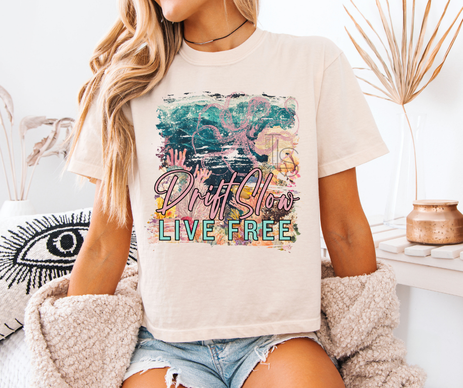 Drift Slow Live Free Custom Exclusive Boxy T-Shirt