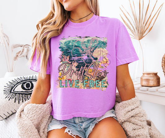 Drift Slow Live Free Custom Exclusive Boxy T-Shirt