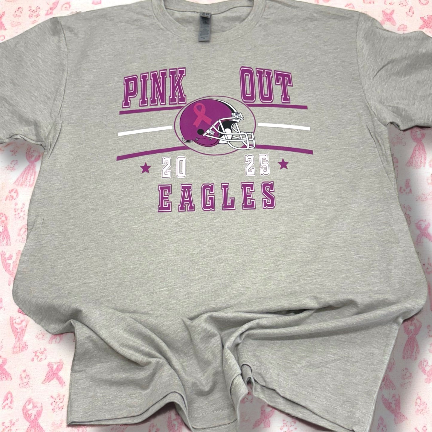 Pink Out Football Eagles 2025 T-Shirt