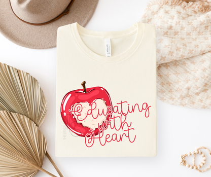Educating With Heart Teacher Custom Exclusive T-Shirt 