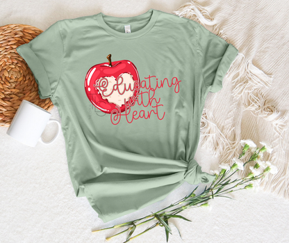Educating With Heart Teacher Custom Exclusive T-Shirt 