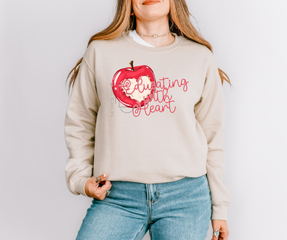Educating With Heart Teacher Custom Exclusive Sweatshirt