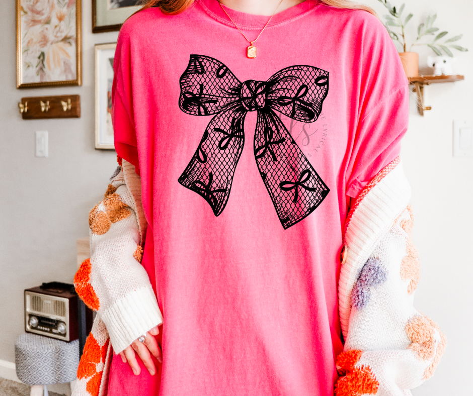 Black Lace Bow Custom Exclusive T-Shirt
