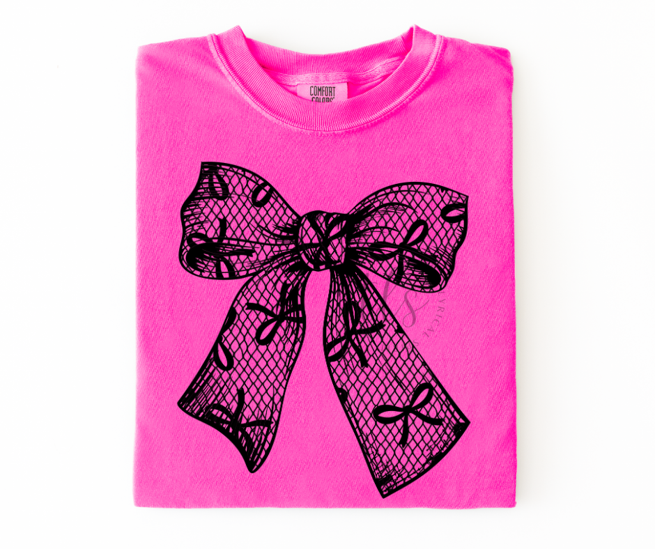 Black Lace Bow Custom Exclusive T-Shirt