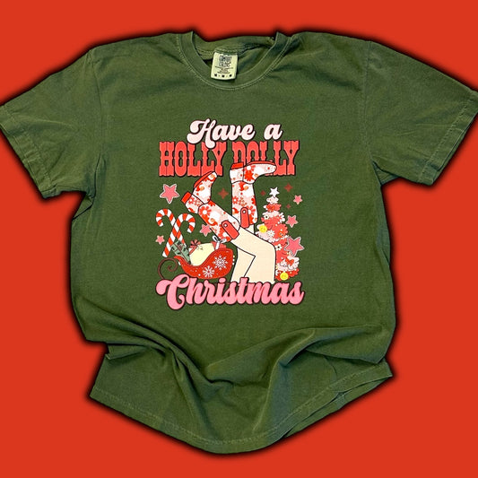 Holly Dolly Christmas Comfort Colors T-Shirt