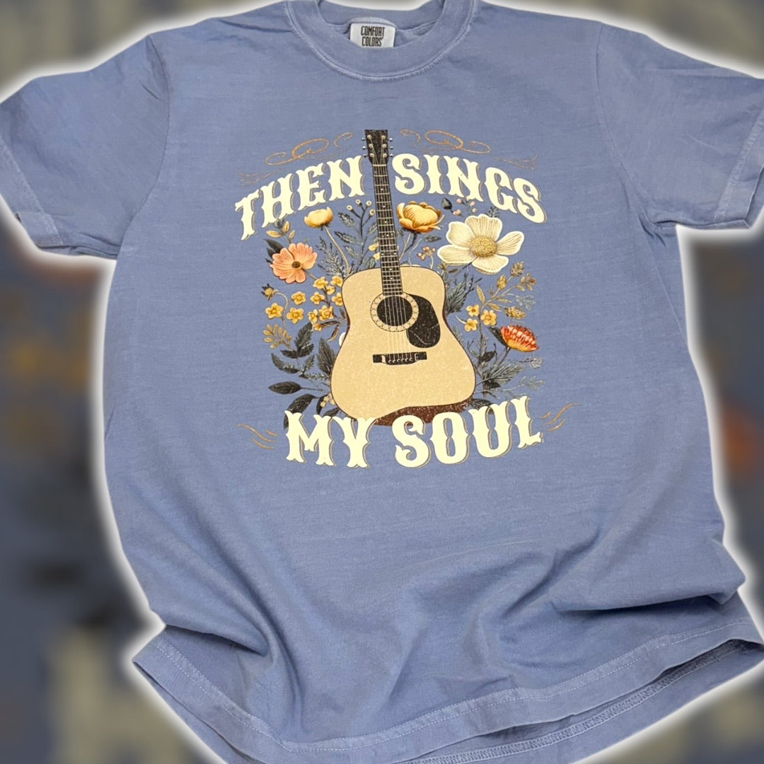 Then Sings My Soul Guitar Floral T-Shirt