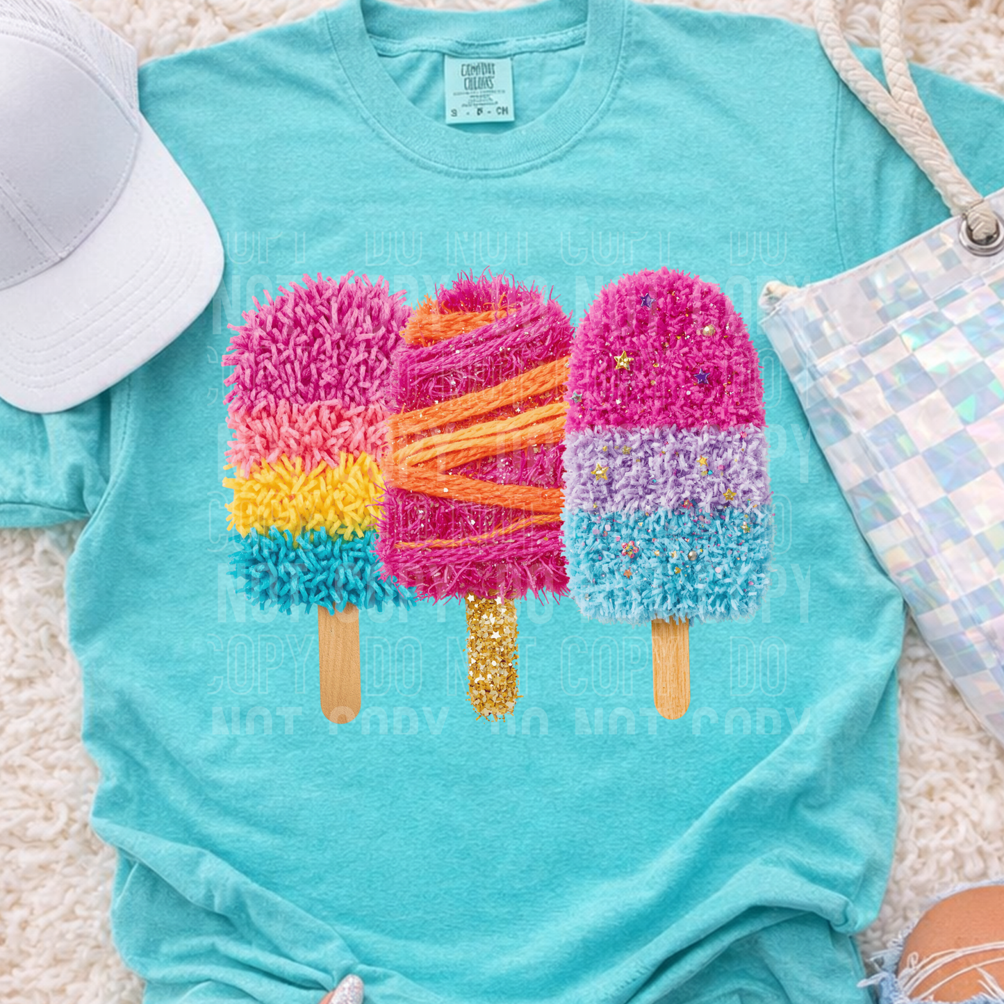 Summertime Popsicles Faux Yarn T-Shirt