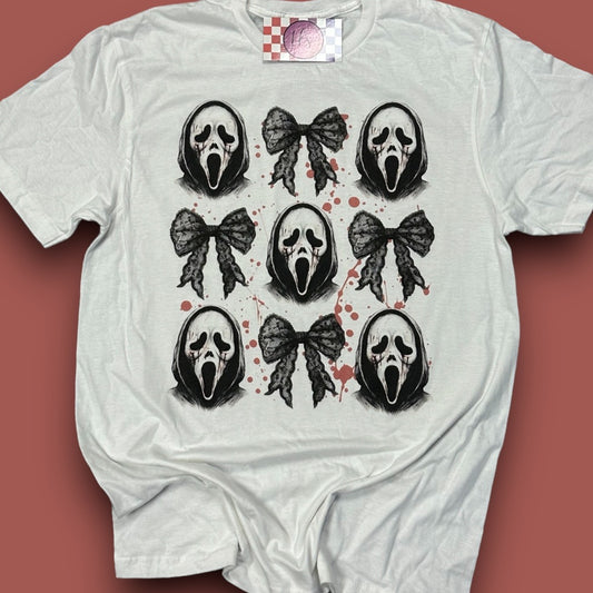 Scream Bloody Bow Coquette Halloween T-Shirt