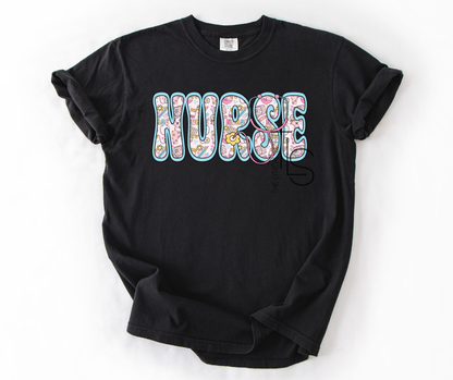 Nurse Appreciation Retro Flowers Custom Exclusive T-Shirt