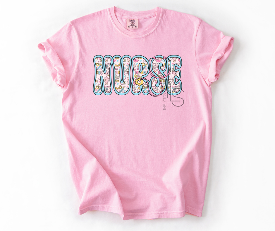 Nurse Appreciation Retro Flowers Custom Exclusive T-Shirt