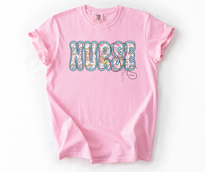 Nurse Appreciation Retro Flowers Custom Exclusive T-Shirt
