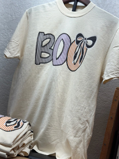 Boo Faux Embroidery T-Shirt