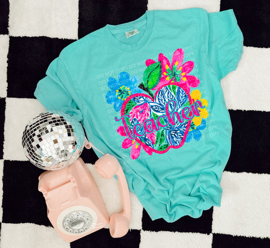 Teacher Apple Florals T-Shirt