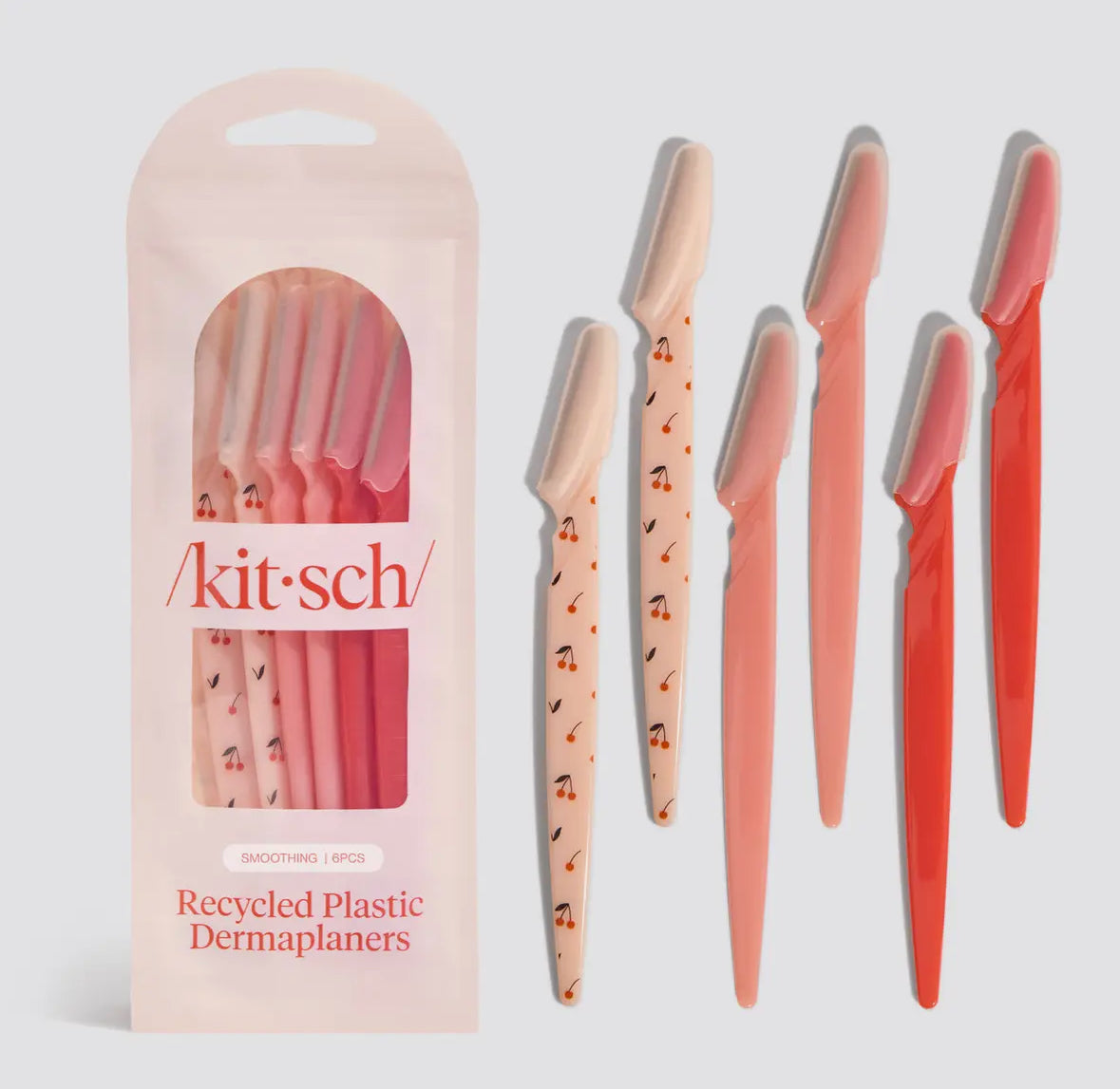 Recycled Plastic Dermaplaners 6pc Set - Asstd Cherry Blossom