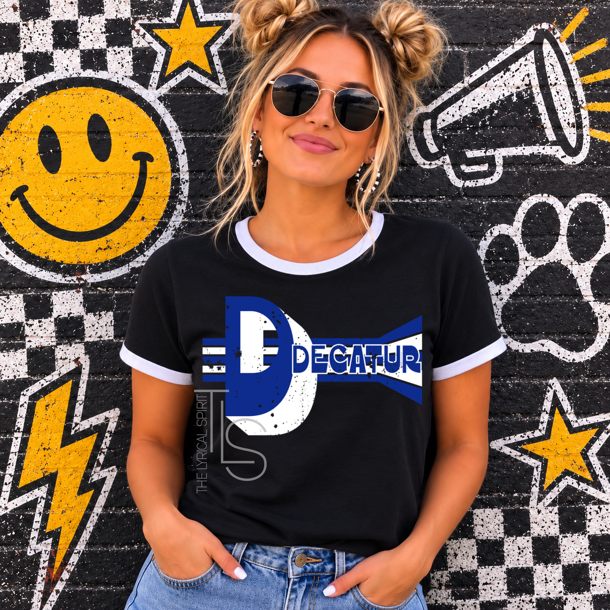 Retro Initials Decatur Eagles Ringer Exclusive T-Shirt