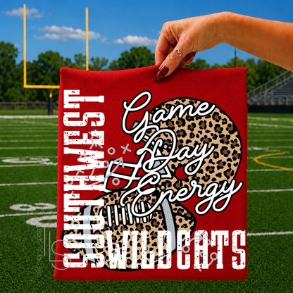 Game Day Energy Leopard Football Spirit T-Shirt