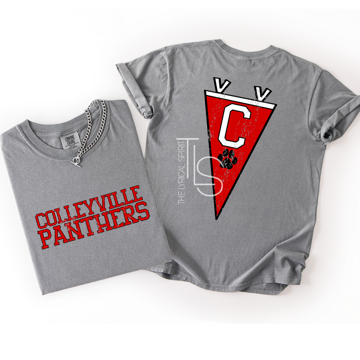 Colleyville Panthers Red Pennant Flag Exclusive Spirit T-Shirt