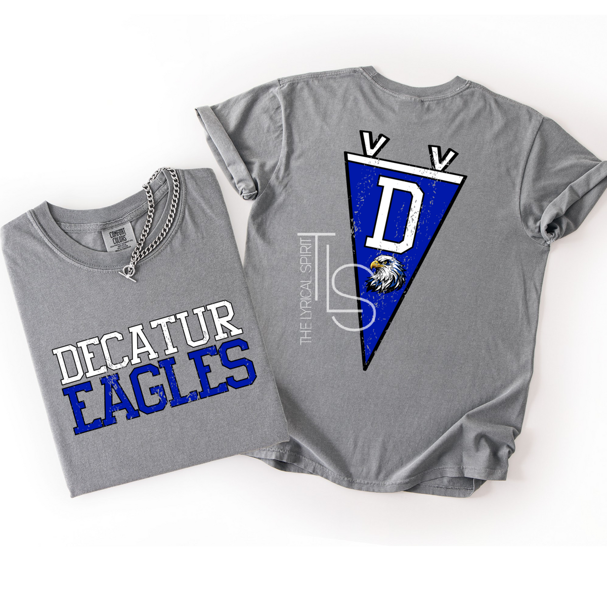 Decatur Eagles Blue Pennant Flag Exclusive Spirit T-Shirt